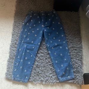 BDG Urban Outfitters dark wash smiley drawstring jeans, size L